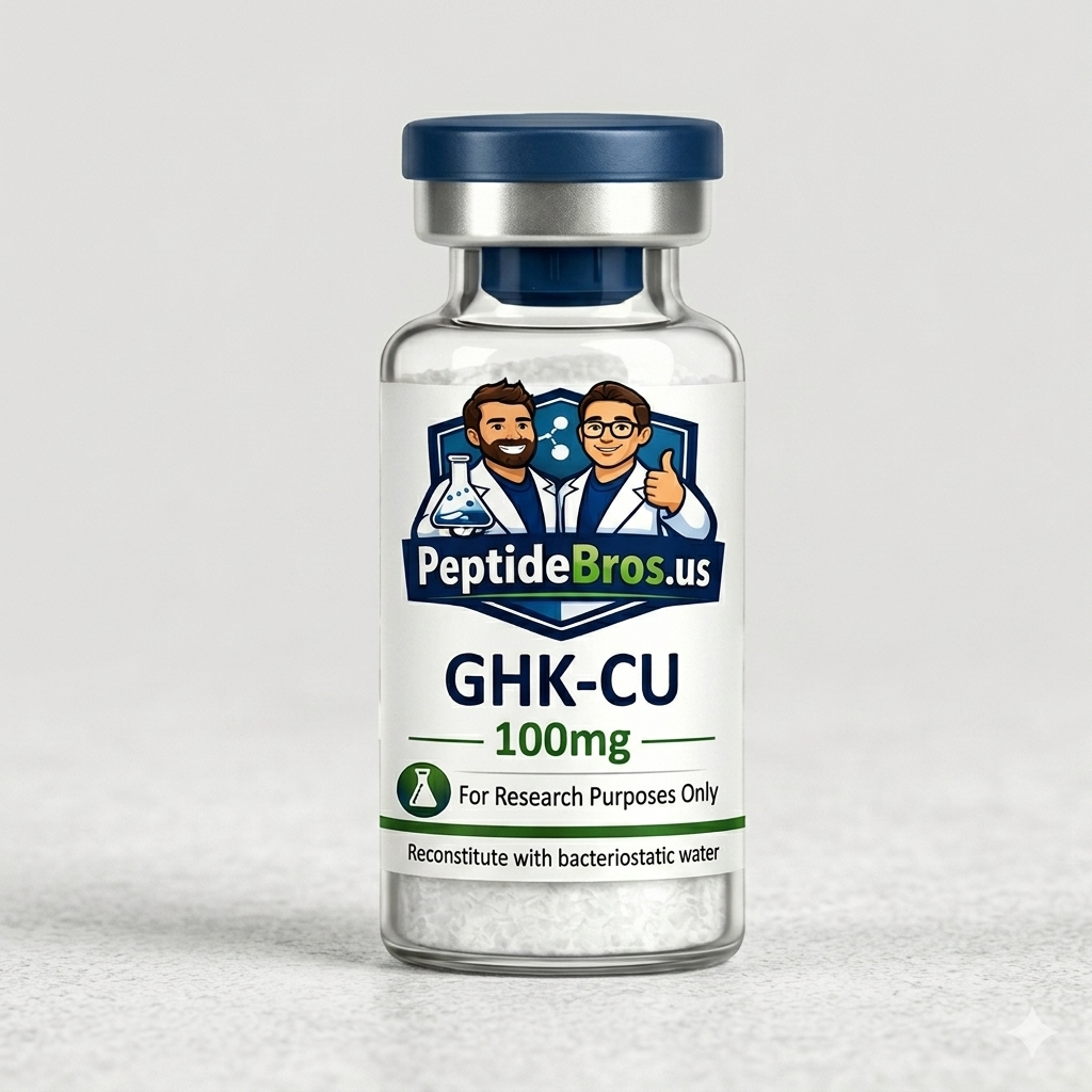 GHK-CU 100mg research peptide vial — PeptideBros