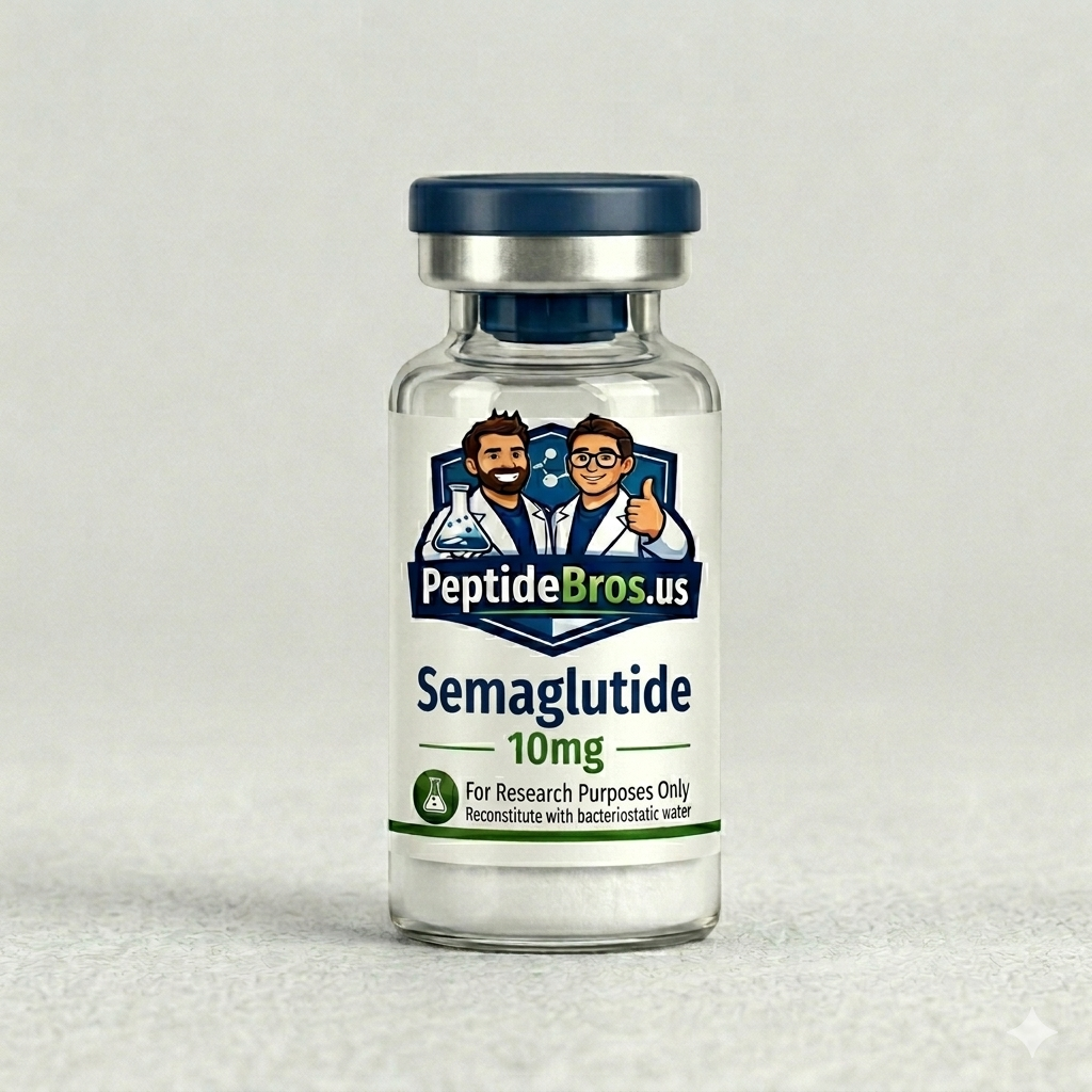 Semaglutide research peptide vial — PeptideBros