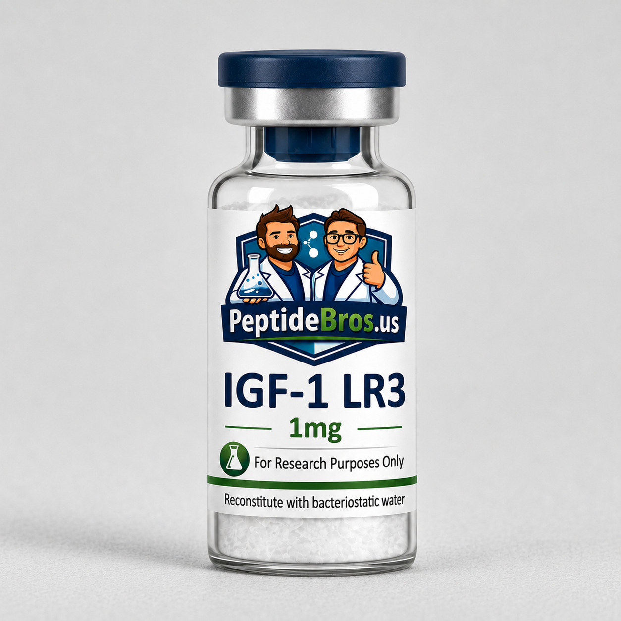 IGF-1LR3 research peptide vial — PeptideBros